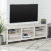 Modern Transitional 3 Shelf Open Storage 70" TV Stand For 80" TVs - White Wash - Image 5