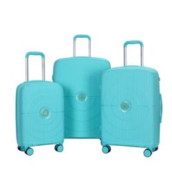 Expandable Hardshell Suitcase Double Spinner Wheels Pp Luggage Sets Lightweight Durable Suitcase With Tsa Lock, 3 Piece Set (20/24/28) - Lake Blue