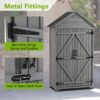 Outdoor Storage Cabinet, Garden Wood Tool Shed, Outside Wooden Shed Closet With Shelves And Latch For Yard - Gray - Image 6