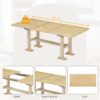 Topmax - 6 Piece Farmhouse Extendable Dining Table Set Trestle Kitchen Table Set With Removable Leaf And Upholstered Dining Chair And Bench For Dining Room - Natural - Image 6