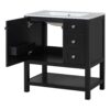 Transitional Style Bathroom Vanity Cabinet Combo With Ceramic Sink, Soft Close Door - Black - Image 13