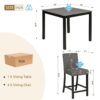 2 Tone Wooden Table Set, Modern 5 Piece Counter Height Dining Set With 4 Chairs For Kitchen Or Dining Room - Light Gray / Black - Image 3