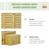 Outsunny - Freestanding Outdoor Privacy Screen, 4 Self-Draining Planters / Raised Garden Beds, 3 Hinged Panels For Hot Tub, Patio, Backyard, Deck - Natural - Image 3