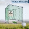 Golf Practice Net Cage With Metal Frame Hitting Net Kit Indoor Outdoor - Black - Image 3