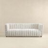 April - Mid-Century Modern Luxury Tight Back Boucle Couch - Ivory / Light Beige / White - Image 3