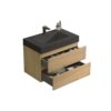 Alice - U091-Alice30W-106 Natural Oak Bathroom Vanity With Sink, Large Storage Wall Mounted Floating Bathroom Vanity For Modern Bathroom, One-Piece Black Sink Basin Without Drain - Light Oak - Image 5