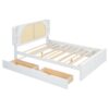 Queen Size Headboard Bed With 2 Drawers And Trundle - White - Image 5