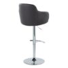 Boyne - Contemporary Adjustable Barstool With Swivel With Rounded T Footrest (Set of 2) - Chrome / Black - Image 4