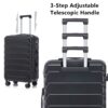 Set 3 Pieces 20" / 24" / 28" Abs Spinner Wheel Luggage, Matching Color, With Combination Lock - Black - Image 8