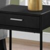 Accent Side Table, Storage Drawer, Contemporary & Modern - Black - Image 2