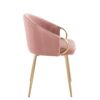 Claire - Contemporary / Glam Chair (Set of 2) - Gold / Blush - Image 3