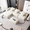 Modern Oversized Modular Sectional Sofa, Sparkling Chenille Fabric Soft Cushion Sofa With 6 Pillows, 6 Pieces Diy Combination Tufted Sofa, No Assembly Required - Beige - Image 9