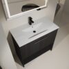 Modern 36" Bathroom Vanity With Ceramic Sink And Soft Closing Doors - Dark Oak - Image 8