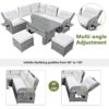 Outdoor Furniture Set Patio Rattan Furniture Set With An Adjustable Table, Recliners With Extendable Side Tables, And 2 Ottomans For Patio, Lawn, Backyard, Pool - Beige - Image 6