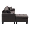 Modern Sectional Sofa Set With L Shape Chaise Lounge And Cup Holder - Chocolate Brown - Image 6