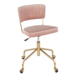 Tania - Contemporary Task Chair - Gold / Pink
