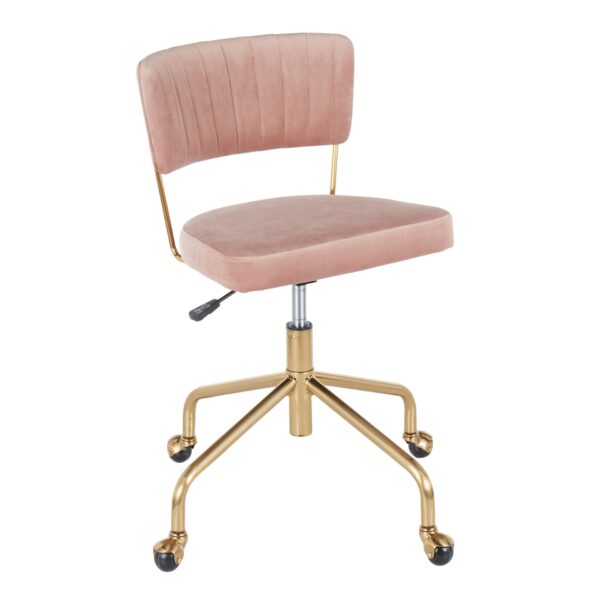 Tania - Contemporary Task Chair - Gold / Pink