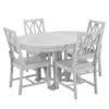 Topmax - 5 Piece Rustic Extendable Dining Table Set Round Trestle Table And 4 Cross Back Dining Chairs For Kitchen, Dining Room - Gray - Image 10