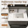 Carrara Marble Design Elegant Bathroom Vanity Top With Undermount Sink - White - Image 12