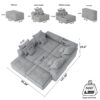 Modern Oversized Modular Sectional Sofa, Sparkling Chenille Fabric Soft Cushion Sofa With 8 Pillows, 8 Pieces Diy Combination Tufted Sofa, No Assembly Required - Beige - Image 20