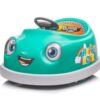Bumper Car For Kids, 12V Dual Drive 1-6 Years Old Children's Electric Car With Pushrod Dinner Plate USB Bt Music Rocking Horse Mode Anti-Collision Bumper Ride On Car - Green - Image 11