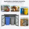 Garbage Bin Shed Stores 2 Trash Cans Metal Outdoor Bin Shed For Garbage Storage, Stainless Galvanized Steel, Bin Shed For Garden Yard Lawn - Black - Image 10