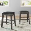 5 Pieces Counter Height Rustic Farmhouse Dining Room Wooden Bar Table Set With 2 Stools And 2 Chairs - Gray - Image 10
