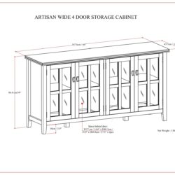 Artisan - Wide 4 Door Storage Cabinet - Russet Brown