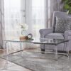Ultra Modern Rectangle Coffee Table With Tempered Glass Surface - Clear - Image 3