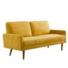 Sofa, European Style With Sleek Design, Modern & Vintage Flair, Upholstered 3 Seater Couch - Mustard Yellow - Image 3