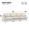 3 Seat Sofa Module For Modular Sectional Wide Seat Cloud Couch With Throw Pillows Upholstered - Beige - Image 8