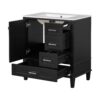 Bathroom Vanity, Modern Bathroom Cabinet With Sink Combo Set, Bathroom Storage Cabinet With A Soft Closing Door And 3 Drawers, Solid Wood Frame - Black - Image 12