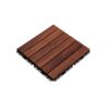 Acacia Wood Interlocking Deck Tiles Striped Pattern, 20 Piece Square Acacia Hardwood Outdoor Flooring For Patio, Bancony, Pool Side - Brown - Image 52