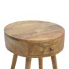 Nordic Circular Shaped Bedside Table - Oak - Image 4
