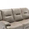 3 Seater Home Theater Recliner Manual Recliner Chair With A Led Light Strip Two Built-In Cup Holders For Living Room - Gray - Image 14