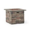Classic Design Square Fire Pit With Top And 40, 000 Btu Heat Output - Stone Gray - Image 7