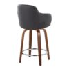 Boyne - Contemporary Fixed Height Counter Stool With Swivel With Round Footrest (Set of 2) - Walnut / Black - Image 4