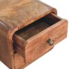 Mini Curved Wall Mounted Bedside Table - Brown - Image 4