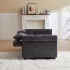 3 In 1 Loveseat Sofa Bed Chenille Fabric Pull Out Couch Sleeper Full Back Frame, Seat Frame, Armrests & 2 Pillows - Dark Gray - Image 14