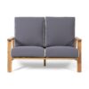 Paloma - Contemporary Loveseat And Coffee Table Set With Weather Resistant Cushions - Gray - Image 8