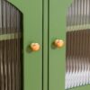 Stylish TV Cabinet, Entertainment CenterTV Stand, TVconsoletable, Media Console, Solidwood Frame, Changhong Glass Door, Metal Handle - Antique Green - Image 23