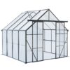 Double Door Polycarbonate Greenhouse Raised Base And Anchor Aluminum Heavy Duty Walk In Greenhouses For Outdoor Backyard In All Season - Black - Image 2