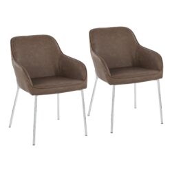 Daniella - Contemporary Dining Chair (Set of 2) - Chrome / Espresso