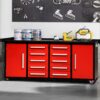 Storage Cabinets With Workbench (10 Drawers & 2 Cabinets) - Red - Image 6