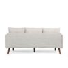 Diaphanous - Upholstered 3 Seater Sofa With 2 Accent Pillows And Wood Legs - Beige - Image 6