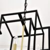 8 Light Metal Lantern Tiered Pendant Hanging Light Fixtures, Industrial Farmhouse Adjustable Height Chandeliers For Dining Room Hallway Foyer Entryway (E12 Bulbs Not Included) - Matte Black / Gold - Image 15