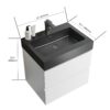 Alice - 24" Bathroom Vanity With Sink, Large Storage Wall Mounted Floating Bathroom Vanity For Modern Bathroom, One-Piece Black Sink Basin Without Drain And Faucet - White / Black - Image 4