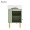 Bathroom Vanity, Combo Cabinet, Bathroom Storage Cabinet, Single Ceramic Sink, Right Side Storage - Green - Image 10