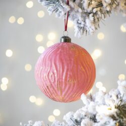 Christmas Ball Ornaments, Glass Decorative Hanging Ball Christmas Tree Ornaments For Holiday Party Decorations (Set of 4) - Red