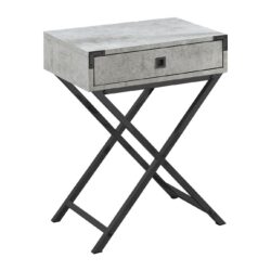 Accent Side Table, Storage Drawer, Contemporary Convenient Design - Gray